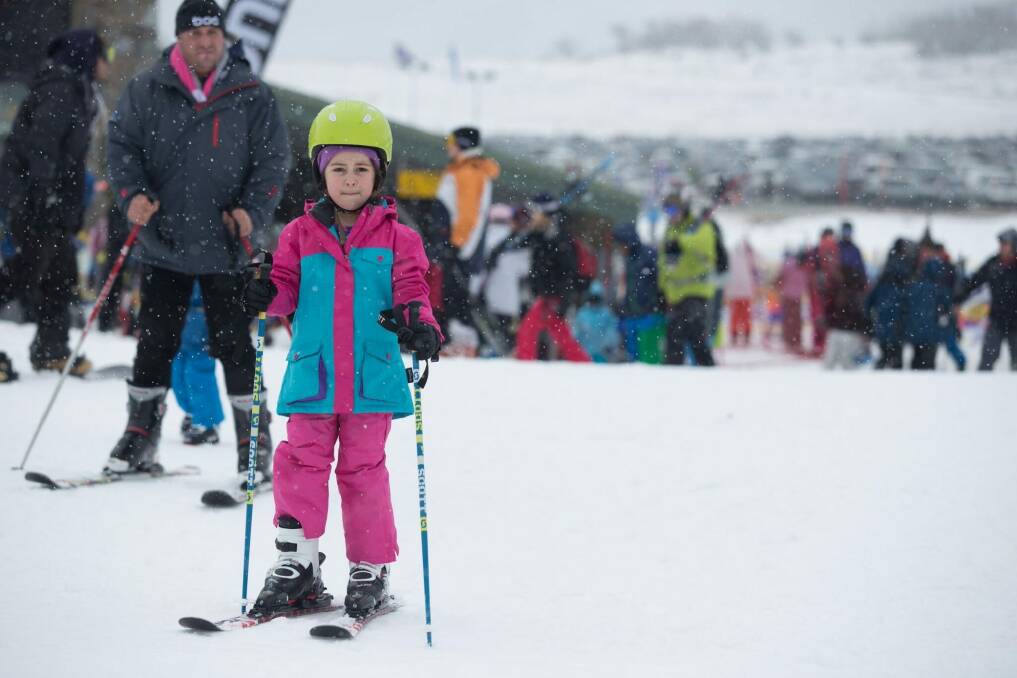 A young skier at Perisher on Saturday. Photo: Supplied
