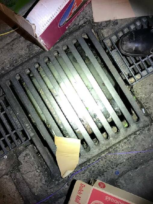 Water waste found down a stormwater drain during the recent Operation Scrap audit. Photo: Supplied