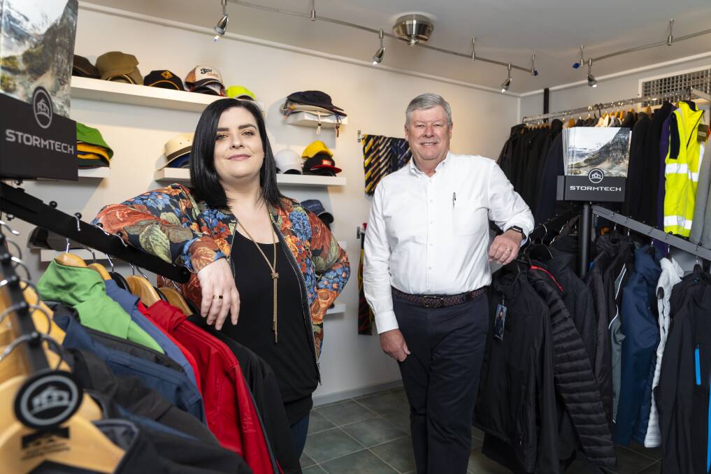 Paddywack Promotional Products in Fyshwick is a two-generation run business - with Bill Slocum working with his daughter Alison. Photo: Lawrence Atkin