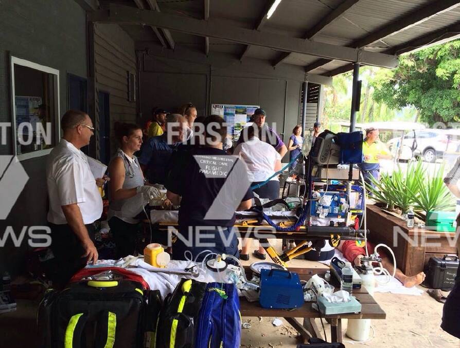 Paramedics treated the injured on the island before they were taken to mainland hospitals. Photo: 7 News