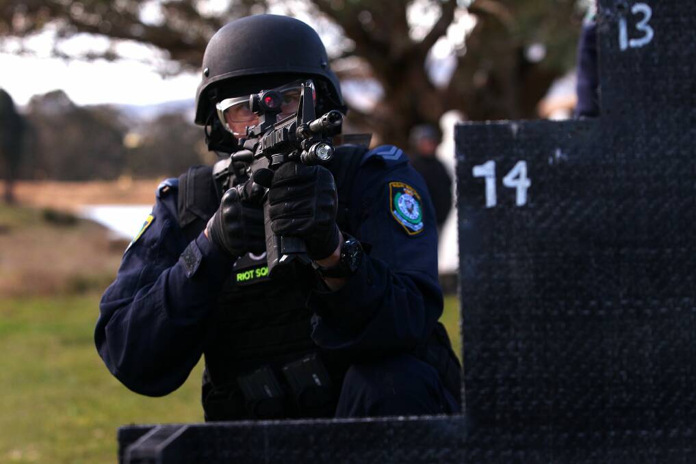 NSW police officers underwent training at the site with high-powered rifles.  Photo: Matt Jewell Photography