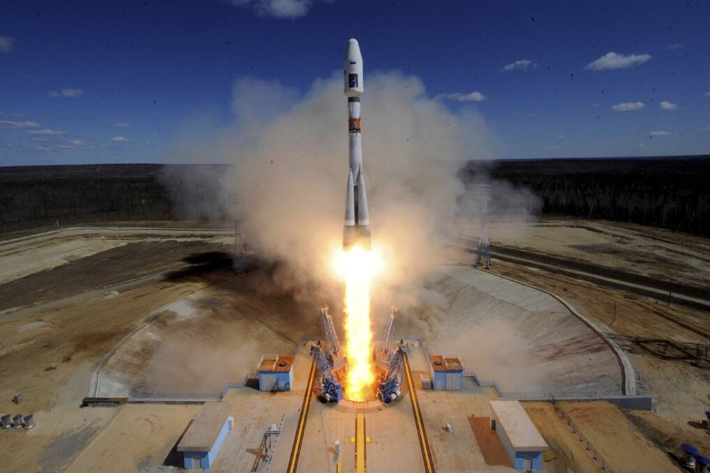 A Russian Soyuz 2.1a rocket  lifts off from the launch pad at the new Vostochny Cosmodrome outside the city of Uglegorsk in Russia. Queensland is investigating potential rocket launch sites in the hopes of capitalising on the space industry. Photo: AFP Pool