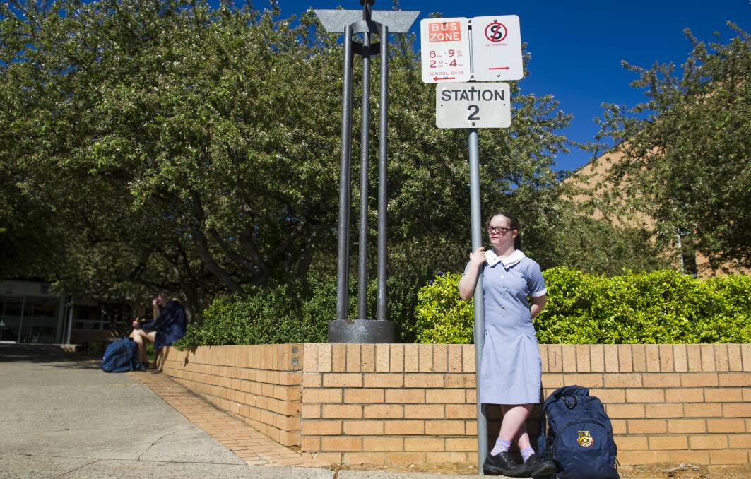 Merici College student, Anna Connolly,14 of Campbell, has down syndrome is not sure how she will get to school next year Photo: Elesa Kurtz