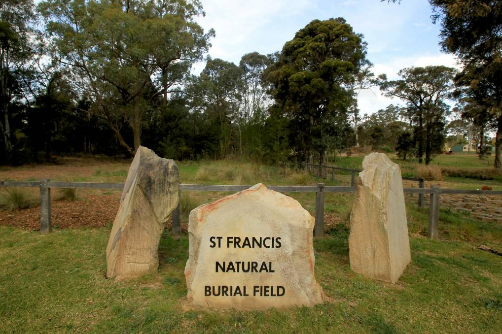 St Francis Natural Burial Field at Catholic Kemps Creek Cemetery, Sydney, where there are no formal headstones or monuments and burials are made in biodegradable coffins in a natural environment.  Photo: Tamara Dean 