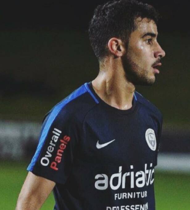 Hakeem al-Araibi in action for Pascoe Vale in the Victorian Premier League. Photo: Courtesy Bahrain Institute for Rights and Democracy
