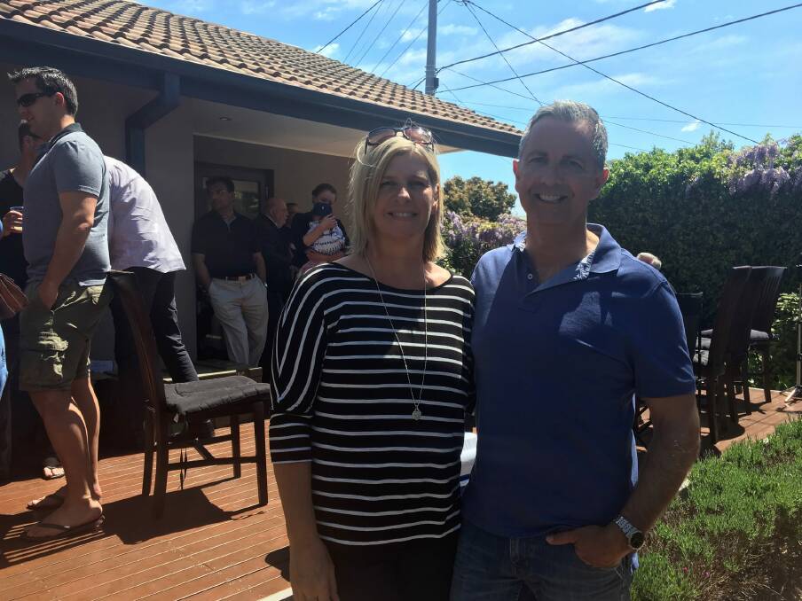 Liberal leader Jeremy Hanson and wife Fleur at their Holder home on Sunday in the wake of the ACT election. Photo: Christopher Knaus