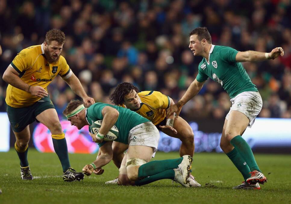 Motivated: Matt Toomua was strong in defence for the Wallabies in the Ireland Test. Photo: Getty Images
