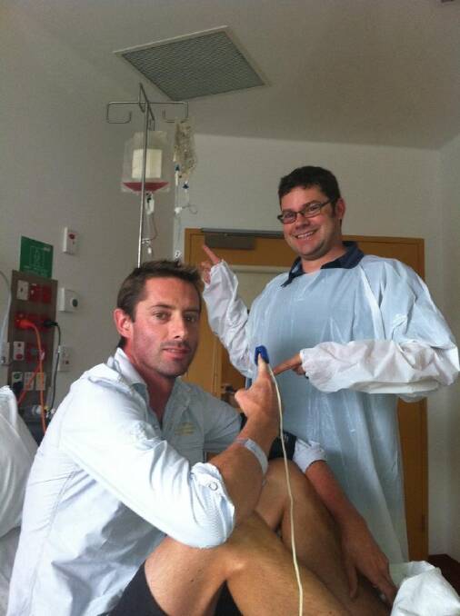 Chris Kimball (left) with his brother Sean Kimball ahead of his bone marrow transplant.