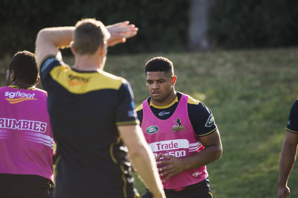 Rob Valetini is back at training after injuring his knee in round one. Photo: Jamila Toderas