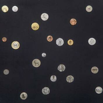 <i>Galaxy</i>, painted coins, by Ni Youyu, of China.   Photo: Supplied