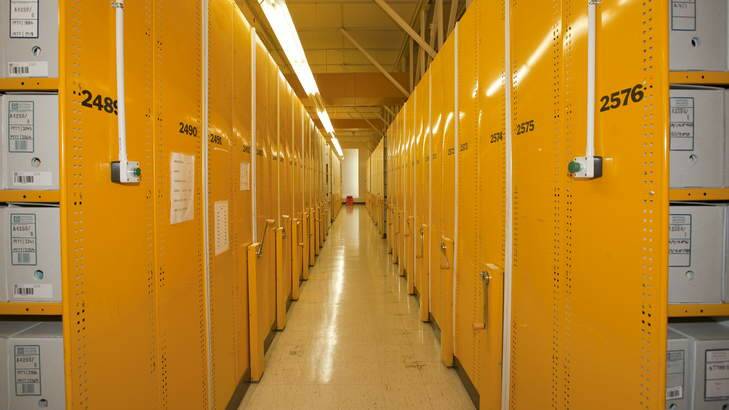 A National Archives of Australia storage facility. Photo: Supplied