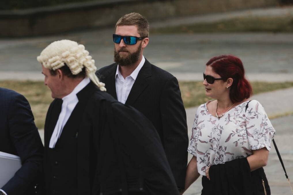 Alister Spong arrives at the ACT Supreme Court for the trial over his friend Luke Newsome's Summernats death.  Photo: Jamila Toderas
