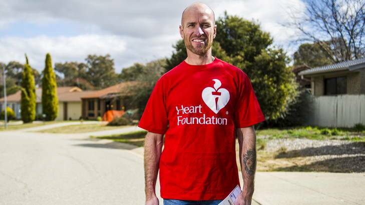 Iain Macleod had open heart surgery, and has received help from the Heart Foundation. Today he is door knocking to raise money for the foundation. Photo: Rohan Thomson