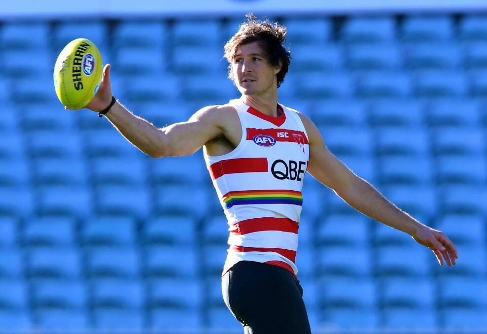 Kurt Tippet trains with the Swans in July. Photo: AAP