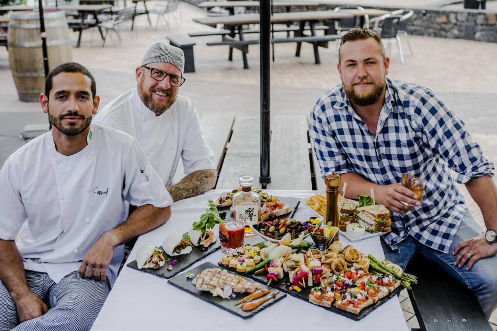 From left: Casey Jones chefs Gustavo Morandi and Adrian Sandrey, with the new pub's owner, Josh Leemhuis. Photo: Jamila Toderas