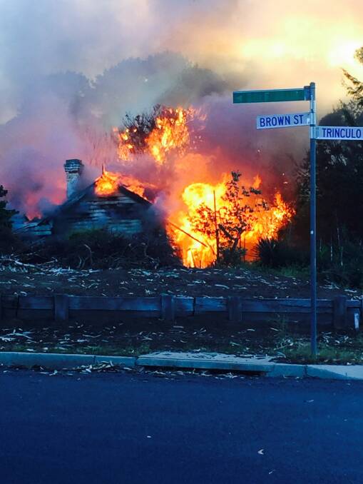 Fire destroyed Cantle's Cottage in Queanbeyan. Photo: Rachel Green