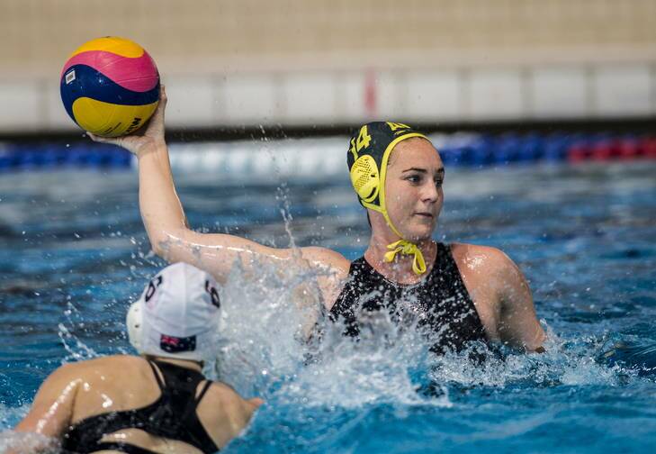Australian water polo player Bronwen Knox at a team training session. Photo: Rohan Thomson