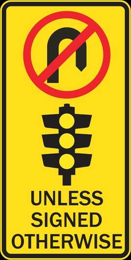 The council-proposed U-turn sign. Photo: Brisbane City Council
