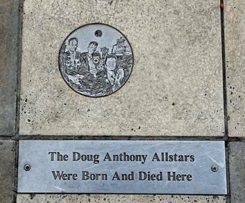 The Doug Anthony Allstars plaque in Petrie Plaza. Photo: Melissa Adams