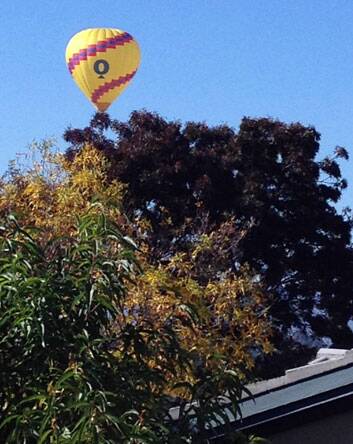 The balloon flying over southern Canberra. Photo: Supplied