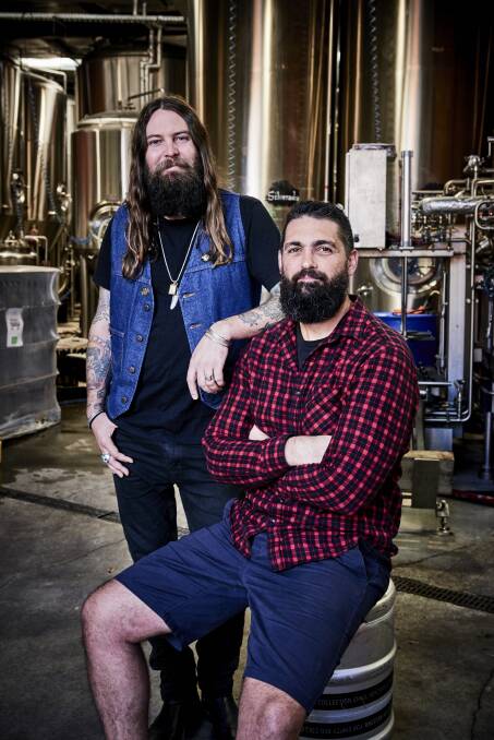 It's 'Newtown meets Fyshwick' in new winter ale, Jack Froth. Young Henrys brewery owners Oscar McMahon and Dan Hampton will launch the beer at a party at Transit Bar on July 14. Photo: Supplied