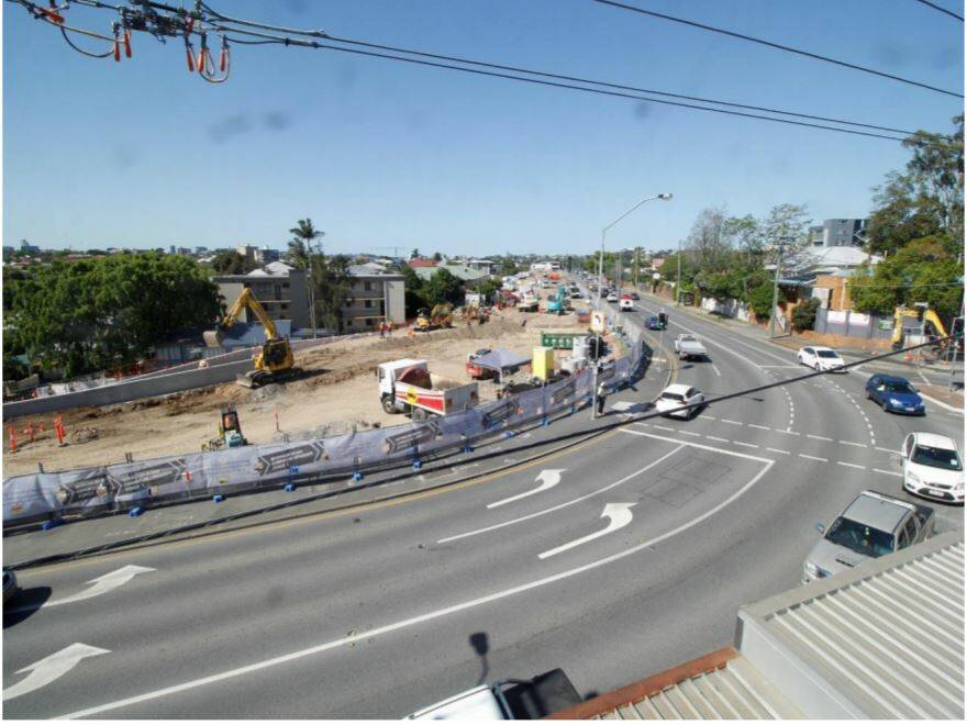 Lanes being added to Lytton Road near Heidelberg Street, East Brisbane. Photo: Supplied
