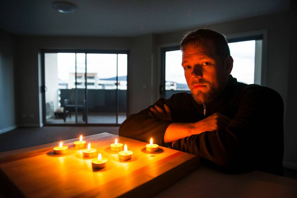 James and the other people have moved into the Ivy Apartments in Franklin but have no power because the builder didn't install meters.  Photo: Elesa Kurtz