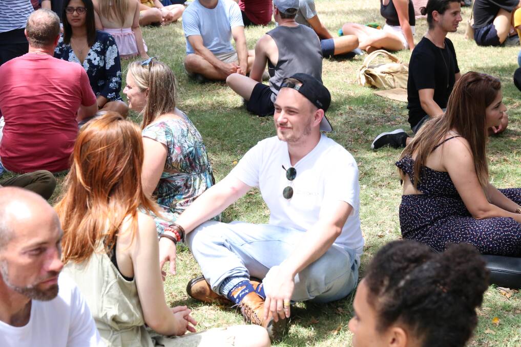 More than 60 people attended an eye gazing event in Brisbane, Queensland to connect with strangers. Photo: Jocelyn Garcia