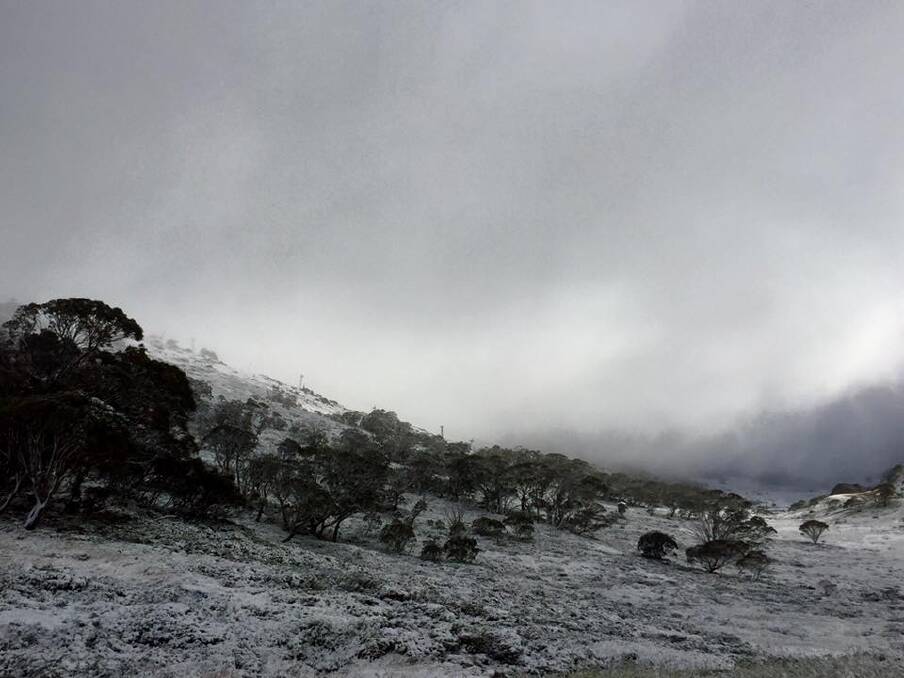 Perisher Resort uploaded a photo on Facebook showing snow on the mountain. Photo: Supplied
