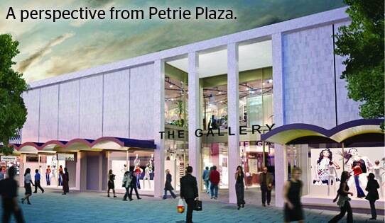 An artist's impression of Canberra Mall's new awning in Petrie Plaza.  Photo: Supplied