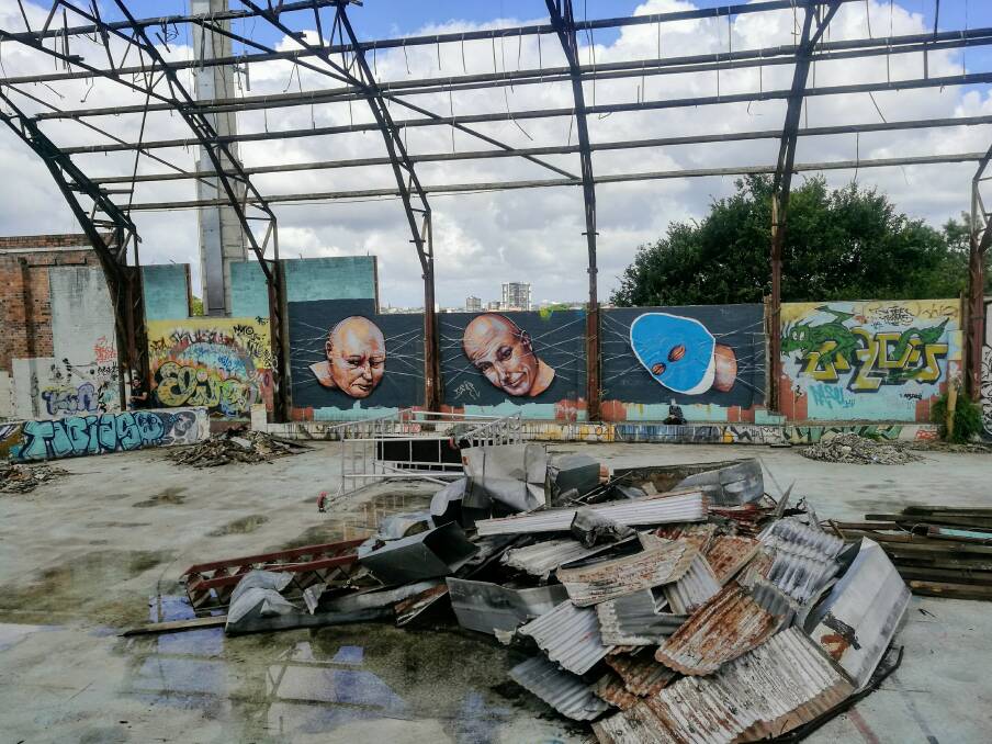 The former Red Hill Skate Arena is now mostly covered in graffiti. Photo: Stephen Hadley