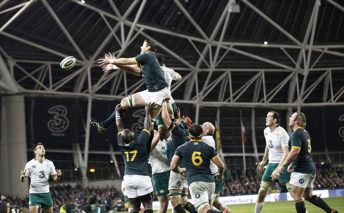 Crafty bunch: Ireland refused to form mauls against South Africa in order to limit the Boks' go-forward from the set-piece. Photo: AP