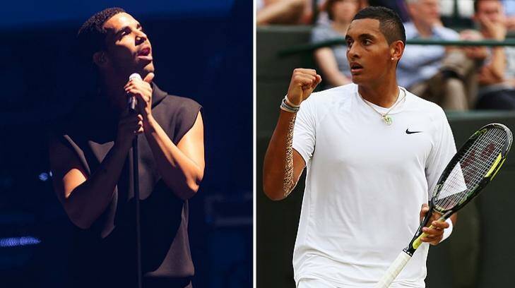 Nick Kyrgios seems to have ended his feud with Canadian rapper Drake. Photo: Getty