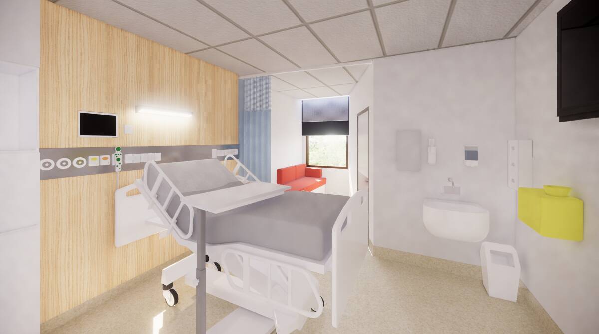 An artist's impression of a room in the 14A oncology ward at Canberra Hospital. Photo: supplied