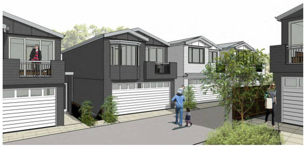 An artist's impression of townhouses planned for Holland Park's Eric Road. Photo: Supplied