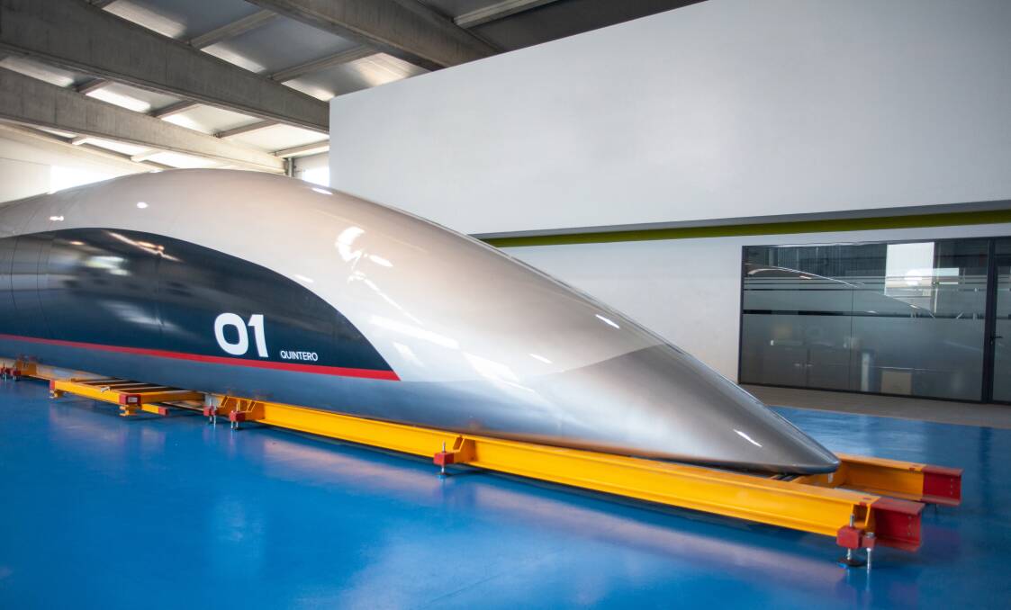 Commuters would travel in capsules as part of the "ultra high-speed" hyperloop system proposed for Australia. Photo: Hyperloop Transportation Technologies