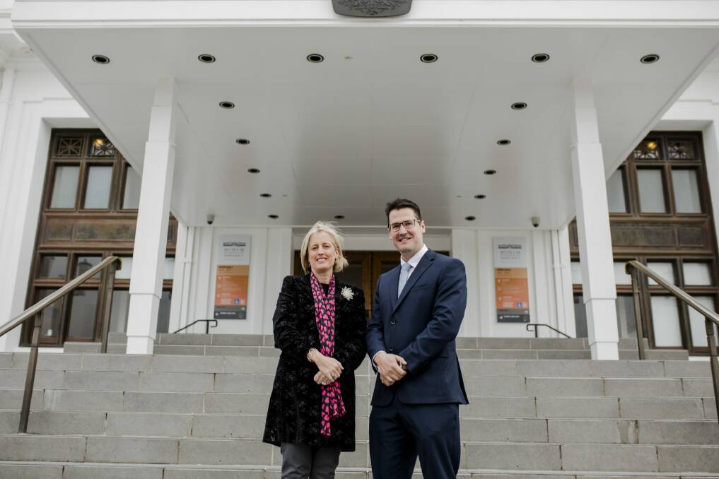 ACT Senators Zed Seselja and Katy Gallagher were officially elected to the Australian Senate after the Declaration of the Poll at Old Parliament House on Tuesday. Photo: Jamila Toderas
