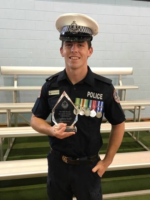 Zach Rolfe at his police graduation on December 7 when he was named dux of his class. Photo: Supplied