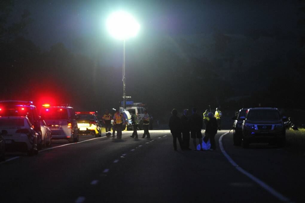 Scene of a fatal crash on the Monaro Highway. Photo: Jay Cronan