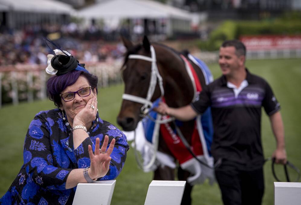 Owner Debbie Kepitis with Winx - and her lucky suit. Photo: Eddie Jim