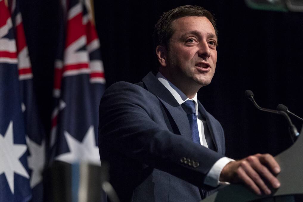 The opposition, led by Matthew Guy, has withdrawn its support for electoral funding reforms.  Photo: The Age 