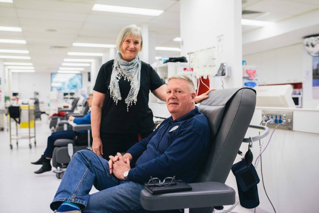 Elizabeth and Michael Taarnby donating blood at the Red Cross. They have O positive and O negative blood types respectively. Photo: Rohan Thomson
