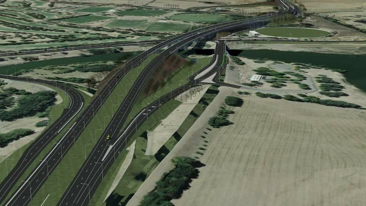 An artist's impression of the completed Majura Parkway. Photo: Supplied