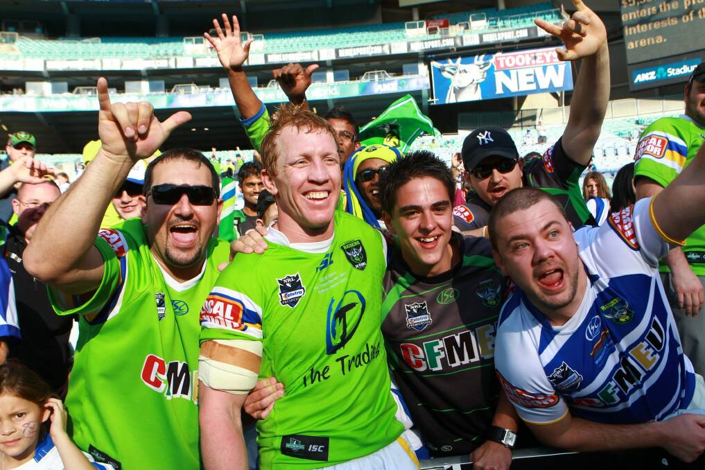 Alan Tongue after his last game for the Canberra Raiders. Photo: Brendan Esposito