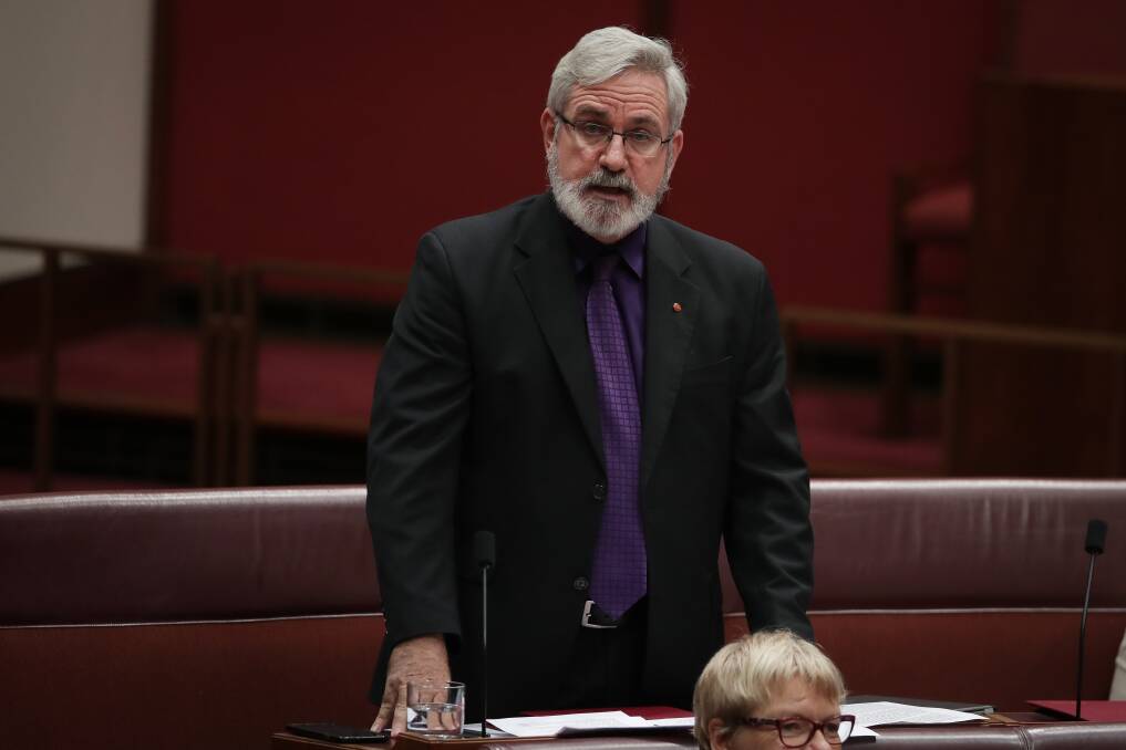 Queensland Greens Senator Andrew Bartlett  accused KAP senator Fraser Anning of deliberately using his maiden speech to be as inflammatory as possible. Photo: Alex Ellinghausen