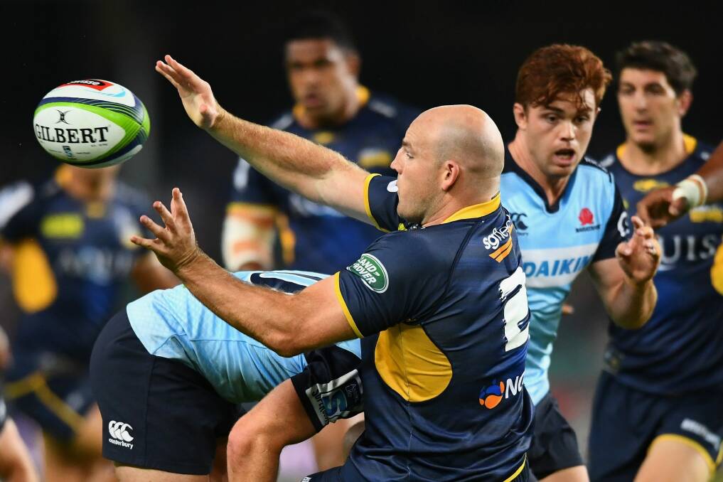 Gaining perspective: Brumbies captain Stephen Moore has been touched by the story of Dom Punch, who broke his neck in a scrum last year. Photo: Cameron Spencer