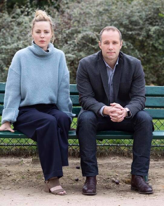 Melissa George with <i>Sunday Night</i> reporter Steve Pennells. Photo: Supplied