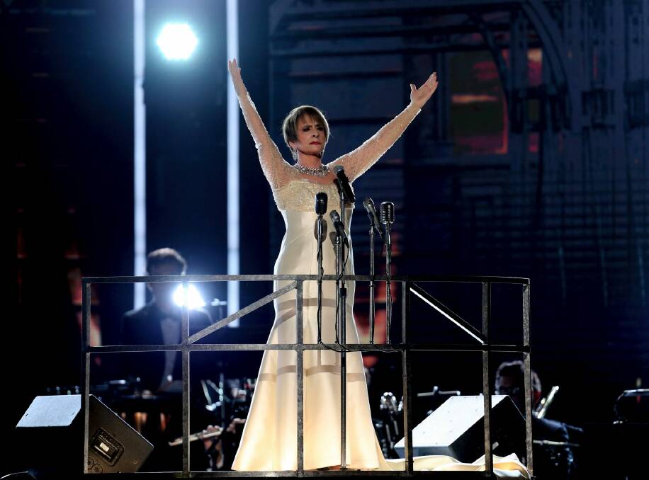 Patti LuPone performs <i>Don't Cry For Me Argentina</i>during a tribute to Leonard Bernstein and Andrew Lloyd Webber at the 60th annual Grammy Awards at Madison Square Garden on January. 28, 2018, in New York.  Photo: Invision/AP