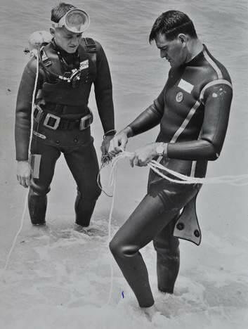 A supplied pic of  Ian in 1976 attending a shallow waters divers course.