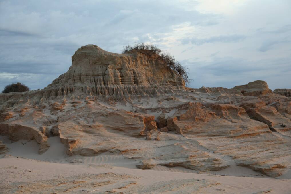 Landscape wonders: Unusual silcrete formations on the "Walls of China" at Lake Mungo. Photo: supplied